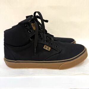 Kids Unisex Harley Davidson Black Canvas High Top Boyton Sneaker Lace Up Size 5